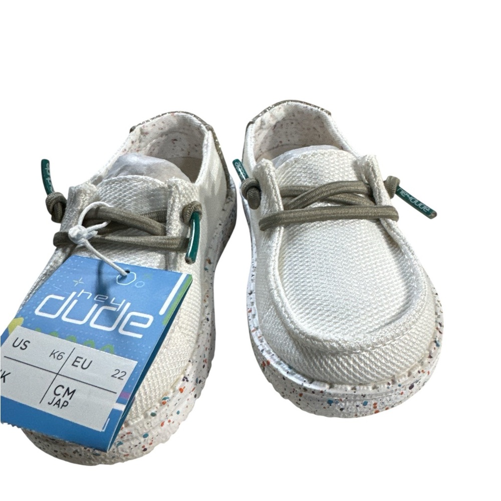Hey Dude Wendy Toddler Disco White Slip-On Shoes Size K6 / EU 22 or K8 EU 25 - Picture 3 of 10
